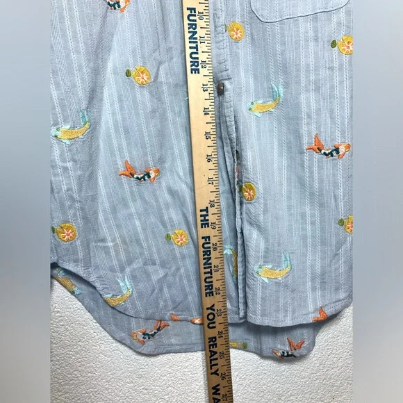 Anthropologie Maeve light blue Embroidered Dress Shirt S - Picture 12 of 12